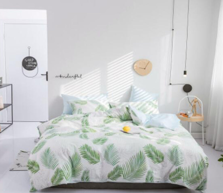 3D Big Leaves 15136 Bed Pillowcases Quilt