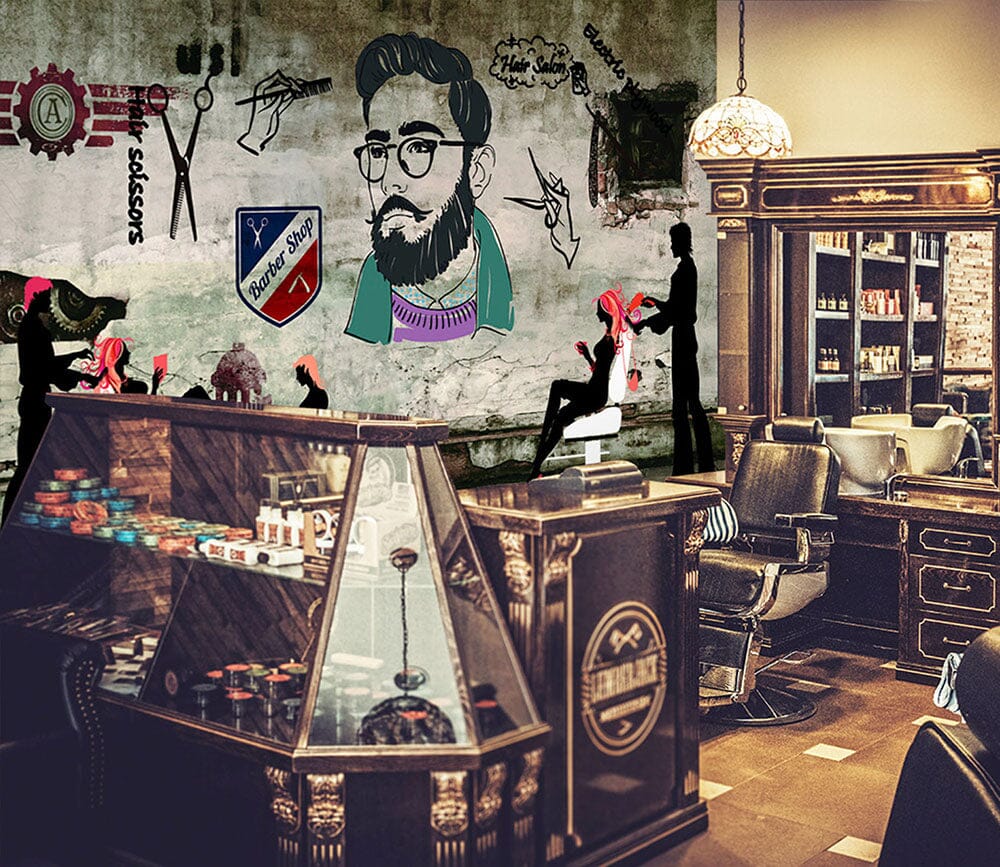 3D Haircut Sign 1473 Barber Shop Wall Murals Wallpaper AJ Wallpaper 2 