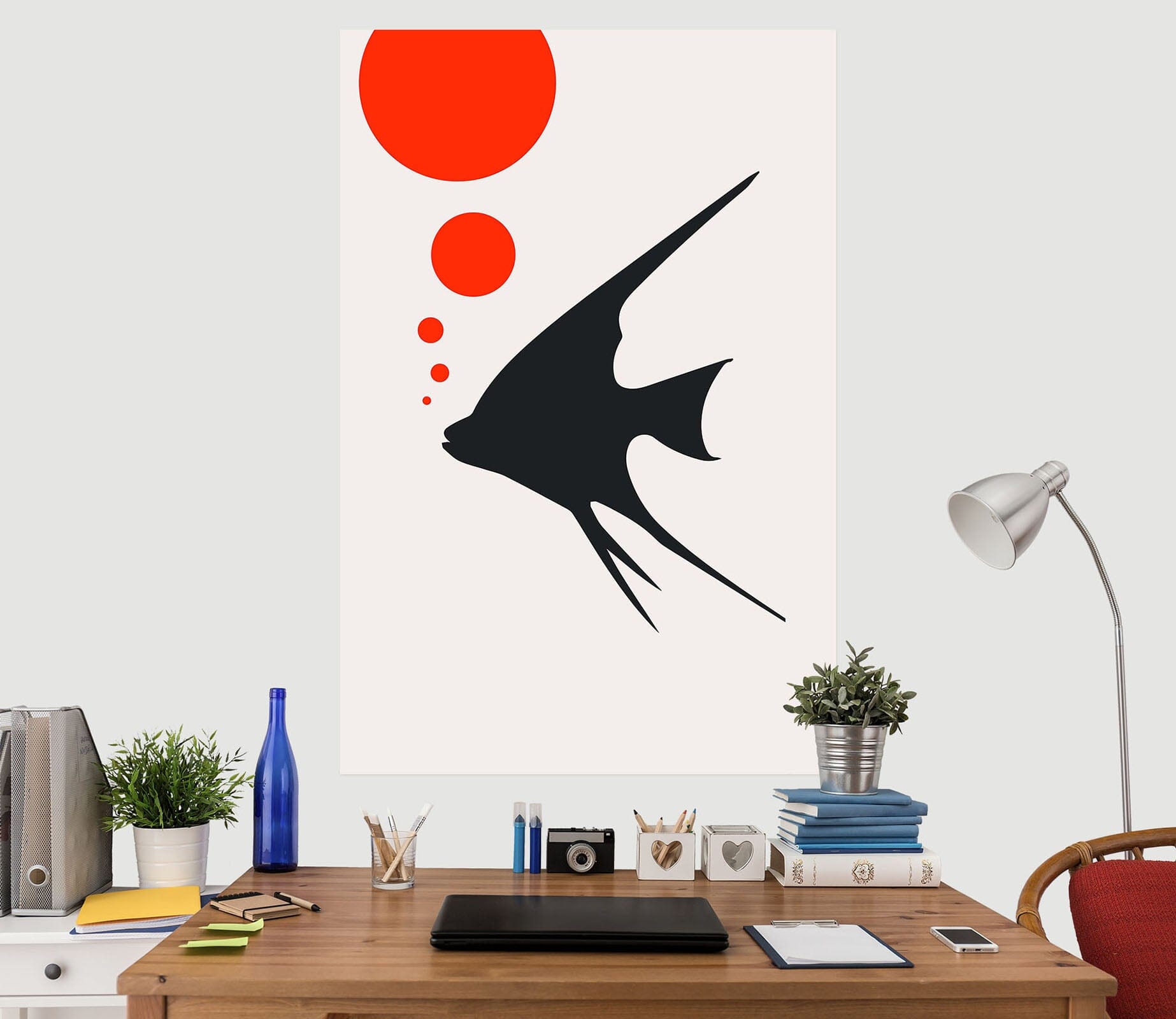3D Black Fish 115 Boris Draschoff Wall Sticker Wallpaper AJ Wallpaper 2 