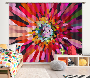 3D Pink Flower Horizontal 70080 Shandra Smith Curtain Curtains Drapes