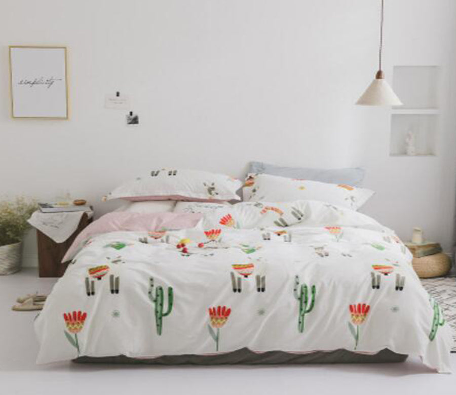 3D Cactus Flower 20345 Bed Pillowcases Quilt
