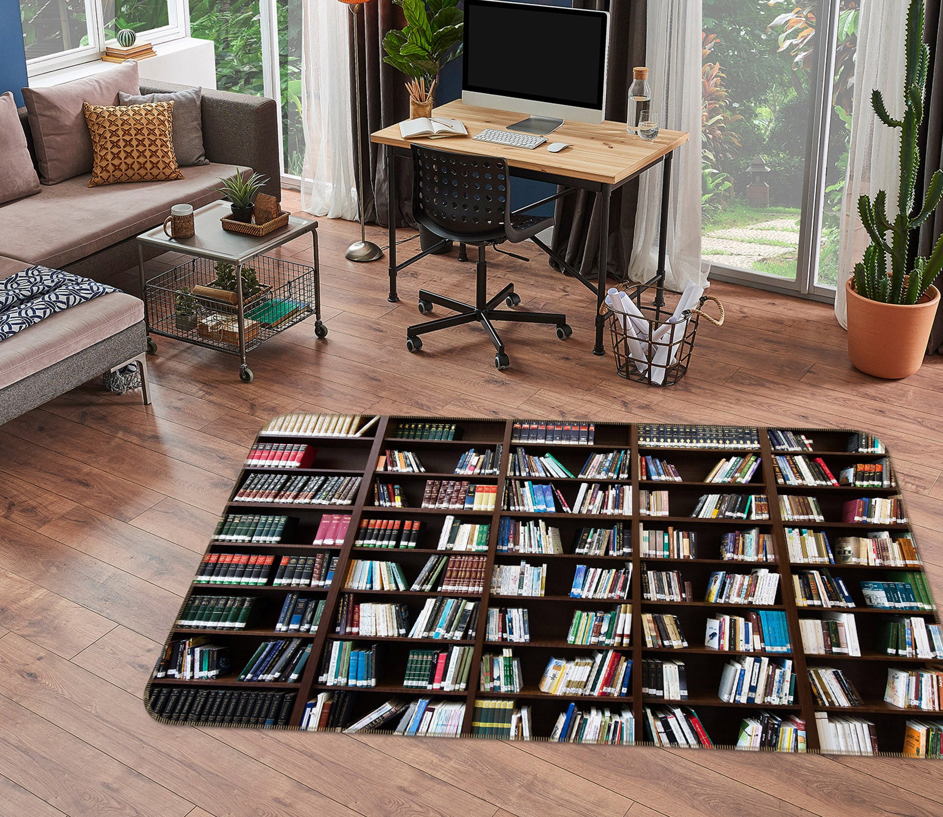 3D Bookshelf  36115 Non Slip Rug Mat