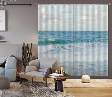 3D Blue Ocean 6527 Assaf Frank Curtain Curtains Drapes