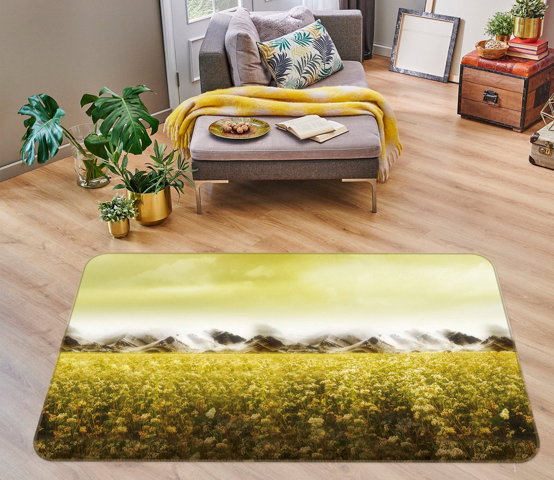 3D Flower Bush 75191 Non Slip Rug Mat