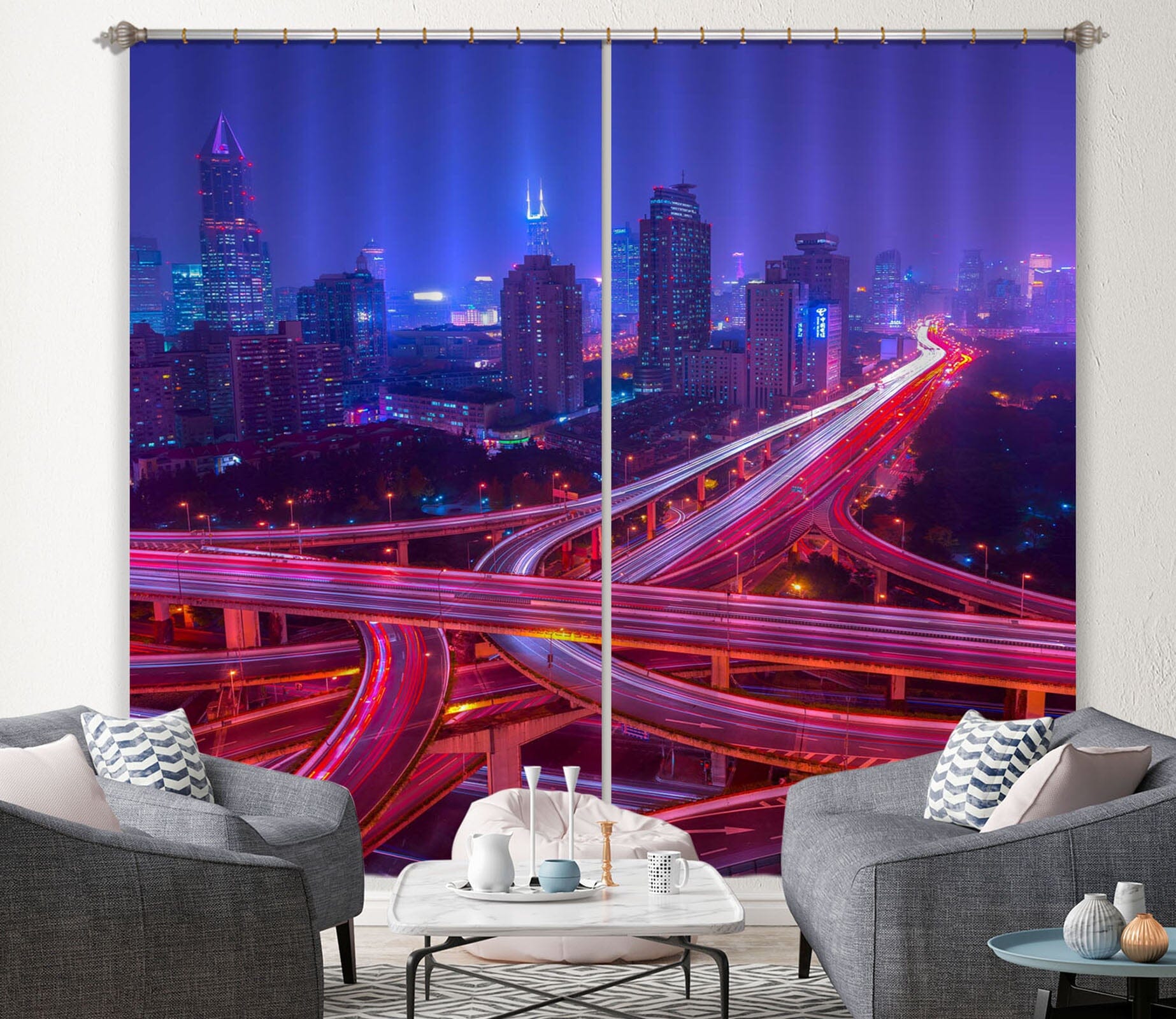 3D Pink Road 201 Marco Carmassi Curtain Curtains Drapes Curtains AJ Creativity Home 