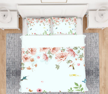 3D Flowers Bird 13021 Bed Pillowcases Quilt