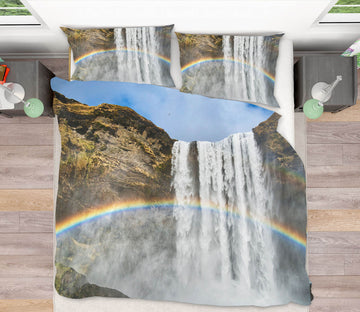3D Waterfall Rainbow 140 Marco Carmassi Bedding Bed Pillowcases Quilt