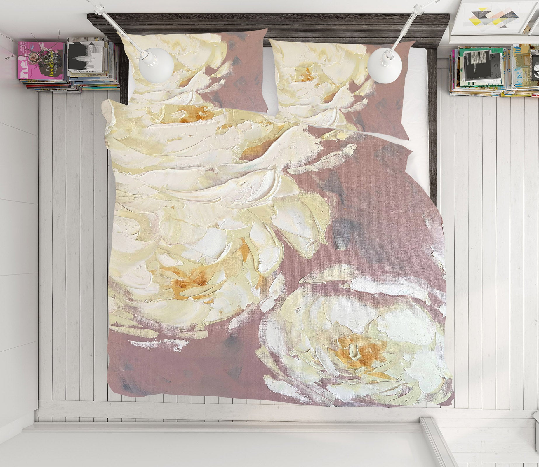 3D White Rose 3811 Skromova Marina Bedding Bed Pillowcases Quilt Cover Duvet Cover