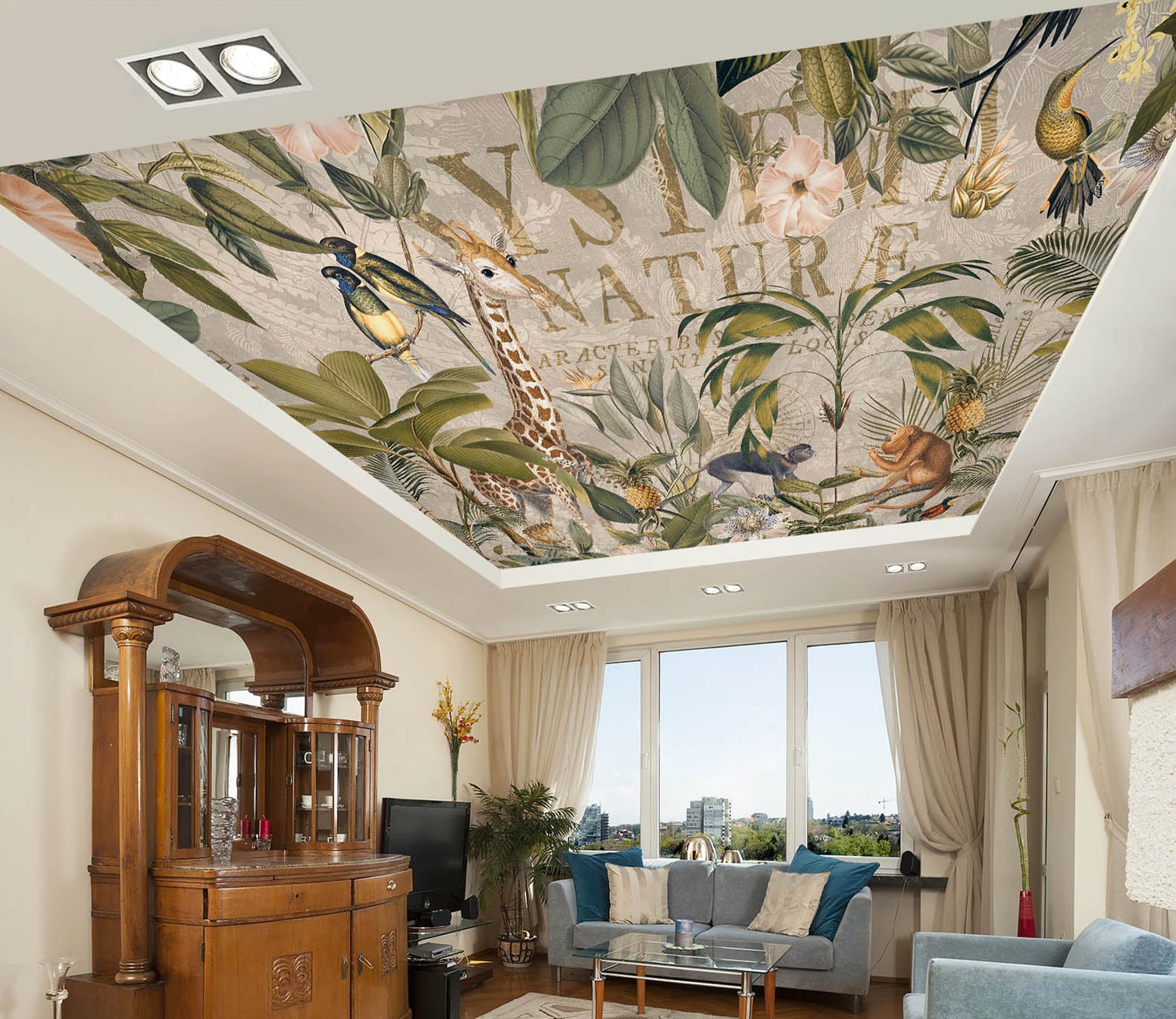 3D Vintage Leaves 5270 Andrea Haase Ceiling Wallpaper Murals