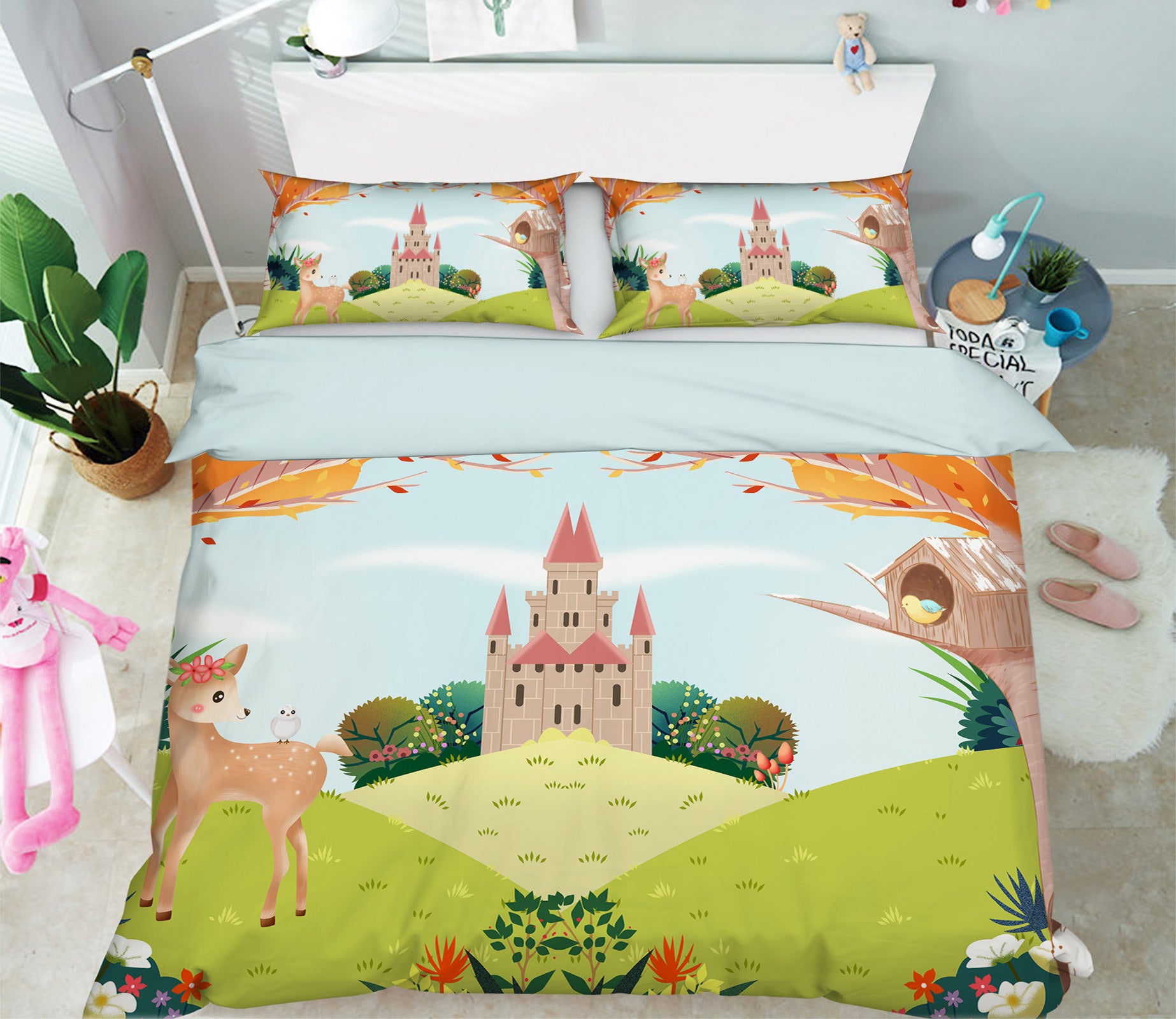 3D Castle Grassland 13078 Bed Pillowcases Quilt