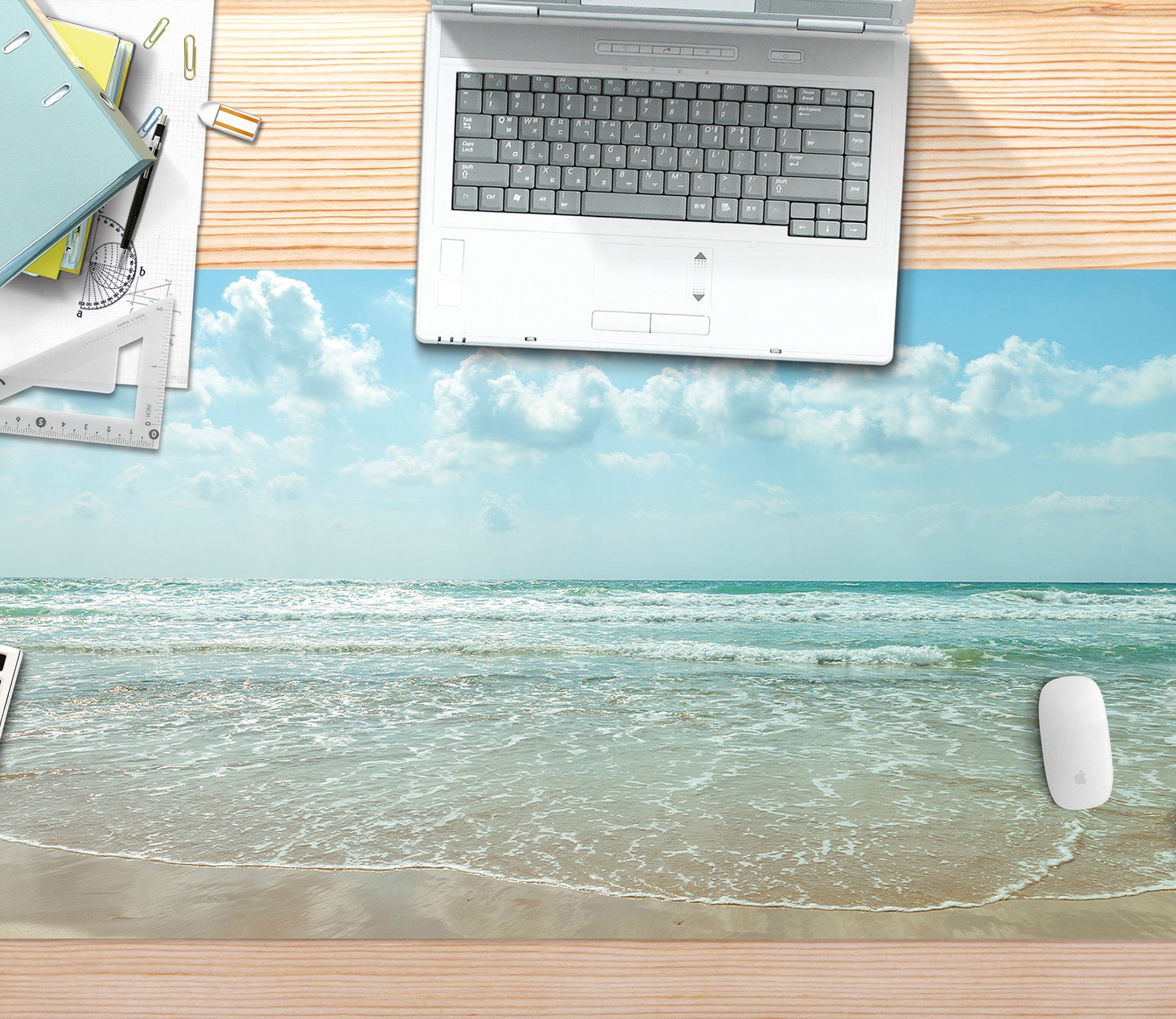 3D Beach Ocean 7742 Assaf Frank Desk Mat
