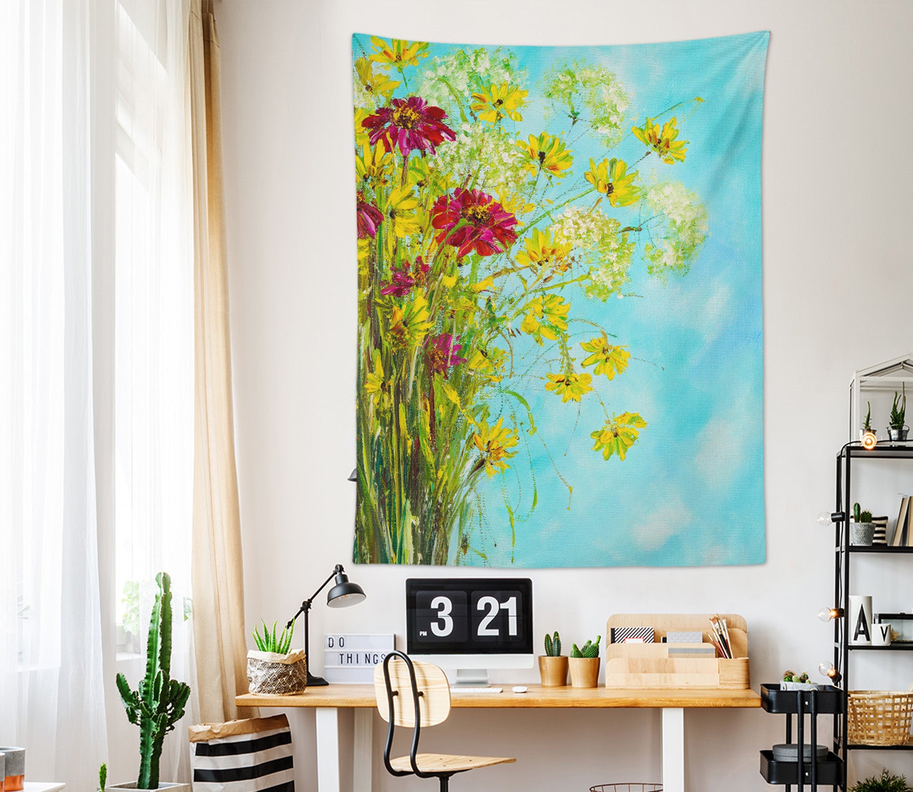 3D Yellow Flower 3551 Skromova Marina Tapestry Hanging Cloth Hang