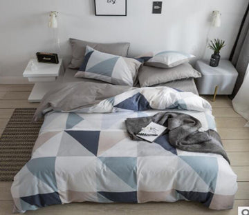 3D Triangle Stitching 15131 Bed Pillowcases Quilt