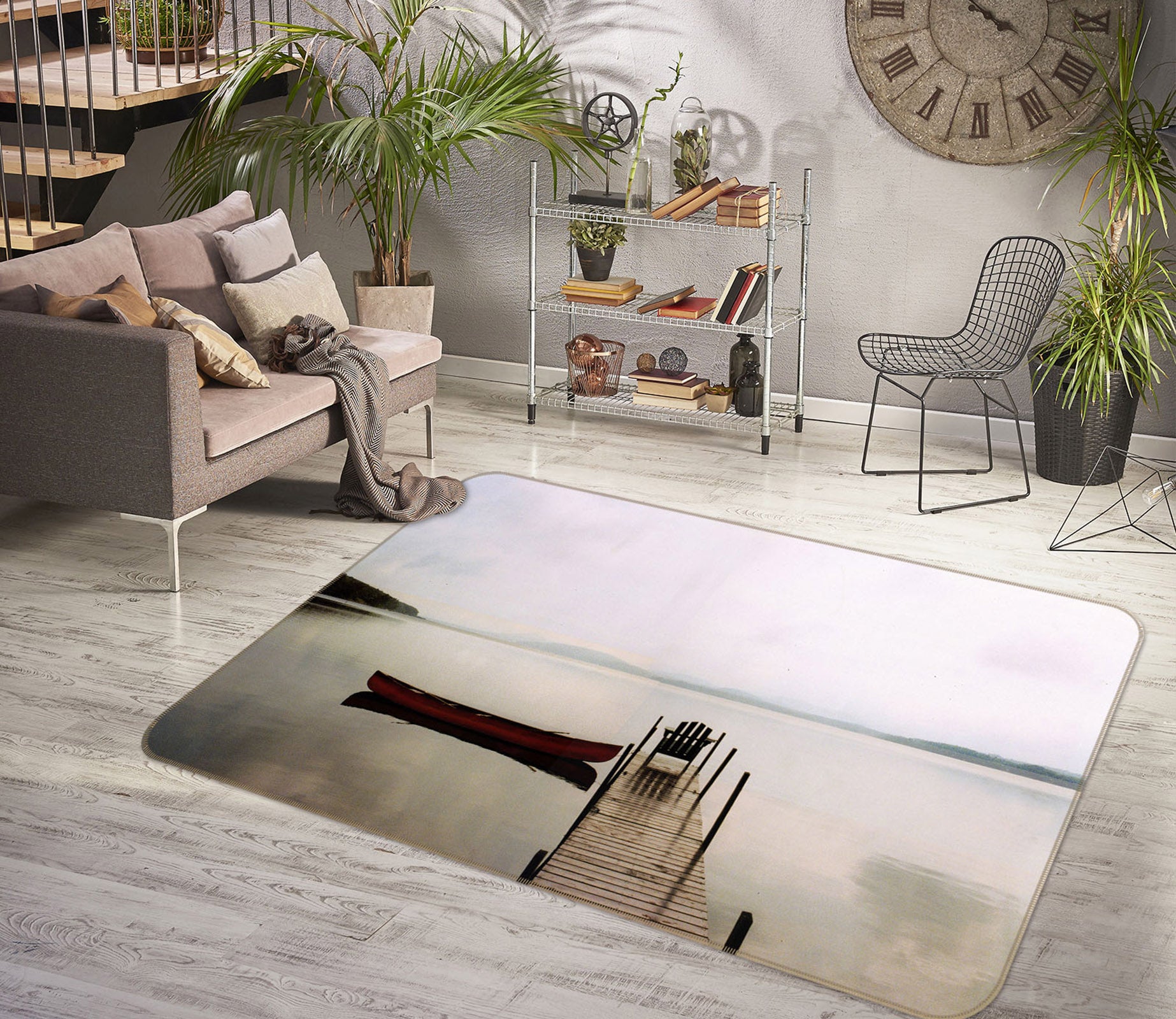 3D Lake Bridge Gallery 32066 Non Slip Rug Mat