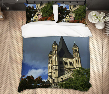 3D Hilltop castle 2113 Kathy Barefield Bedding Bed Pillowcases Quilt Quiet Covers AJ Creativity Home 