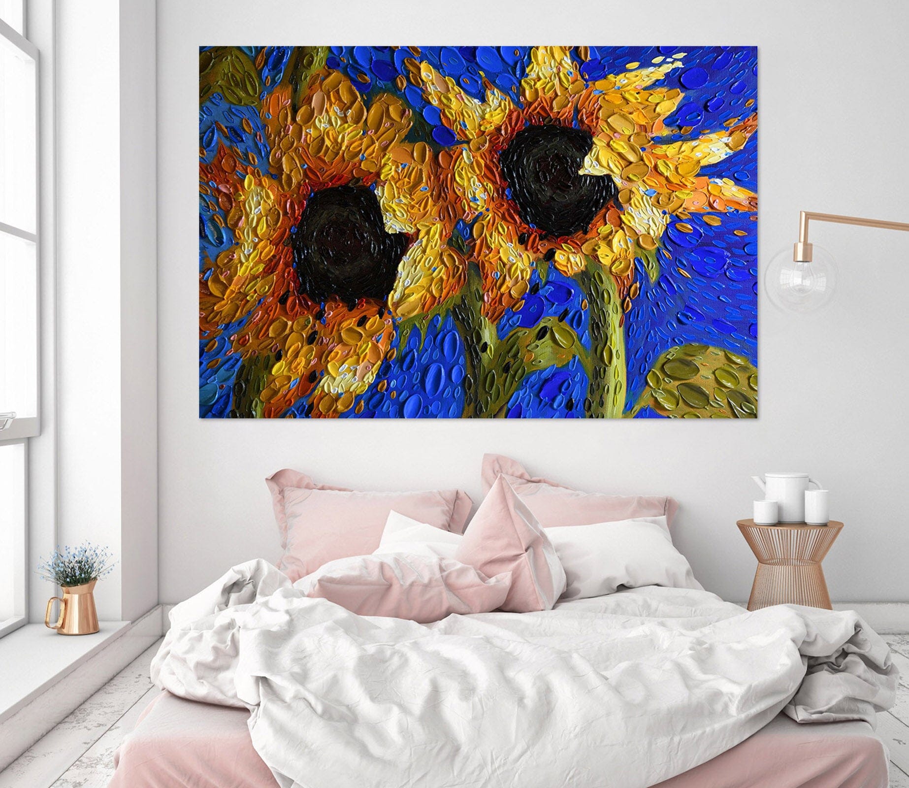 3D Sunflowers 012 Dena Tollefson Wall Sticker Wallpaper AJ Wallpaper 2 