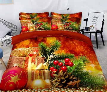 3D Christmas Gift 45078 Christmas Quilt Duvet Cover Xmas Bed Pillowcases