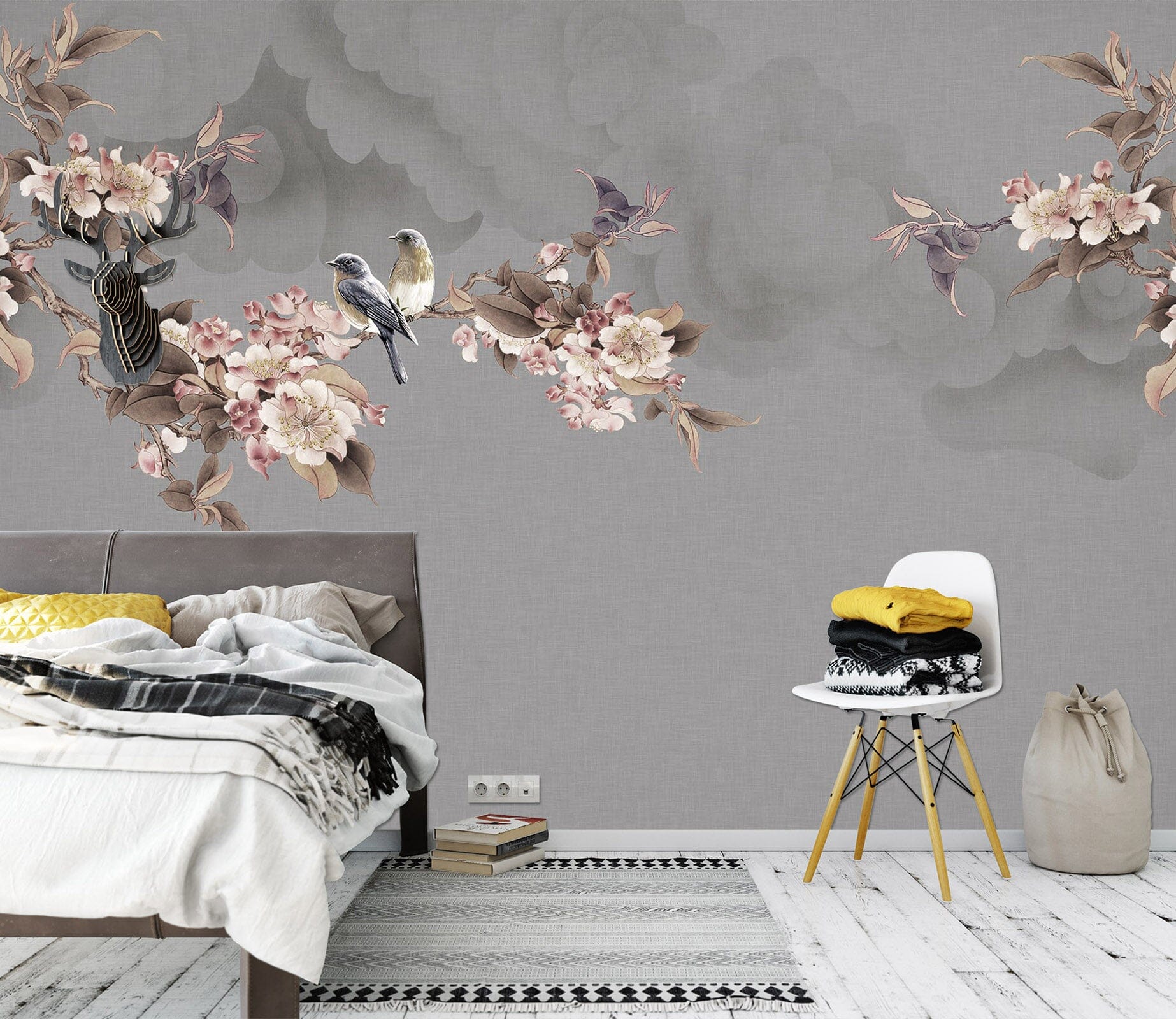 3D Flowers Birds 1610 Wall Murals Wallpaper AJ Wallpaper 2 