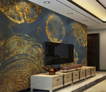 3D Gold Pattern WC212 Wall Murals