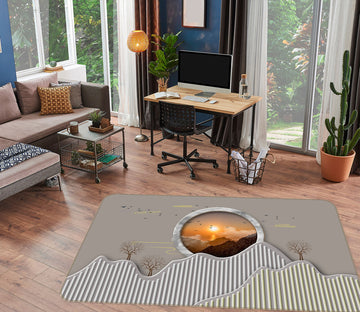 3D Mountains Stones 77034 Non Slip Rug Mat