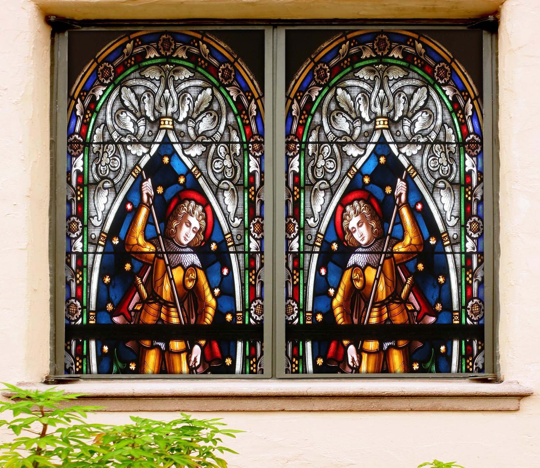 3D Armed Prince 258 Window Film Print Sticker Cling Stained Glass UV Block