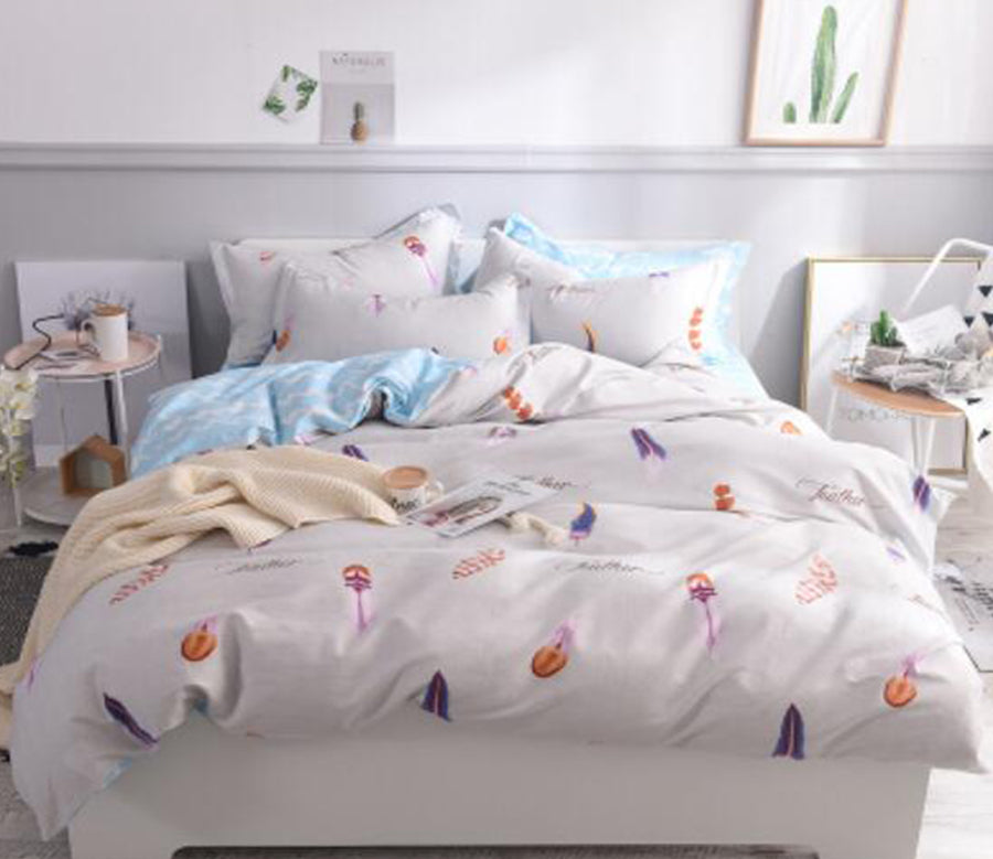 3D White Pattern 30283 Bed Pillowcases Quilt