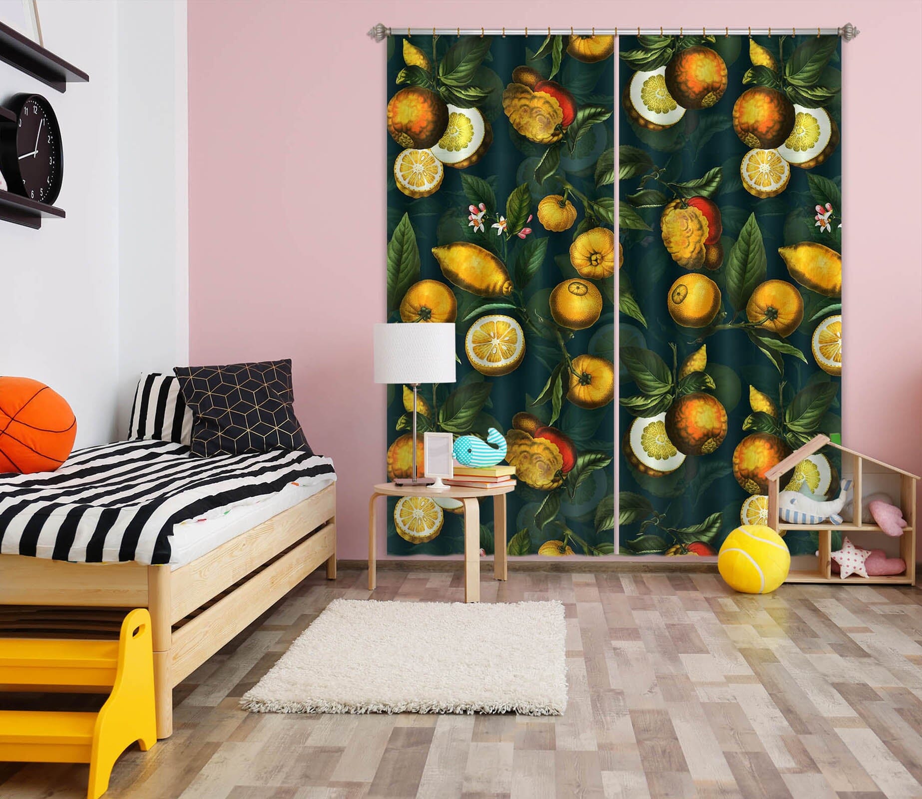 3D Golden Apple Tree 156 Uta Naumann Curtain Curtains Drapes Curtains AJ Creativity Home 