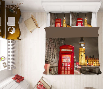 3D Telephone Box Building 1035 Assaf Frank Bedding Bed Pillowcases Quilt Quiet Covers AJ Creativity Home 