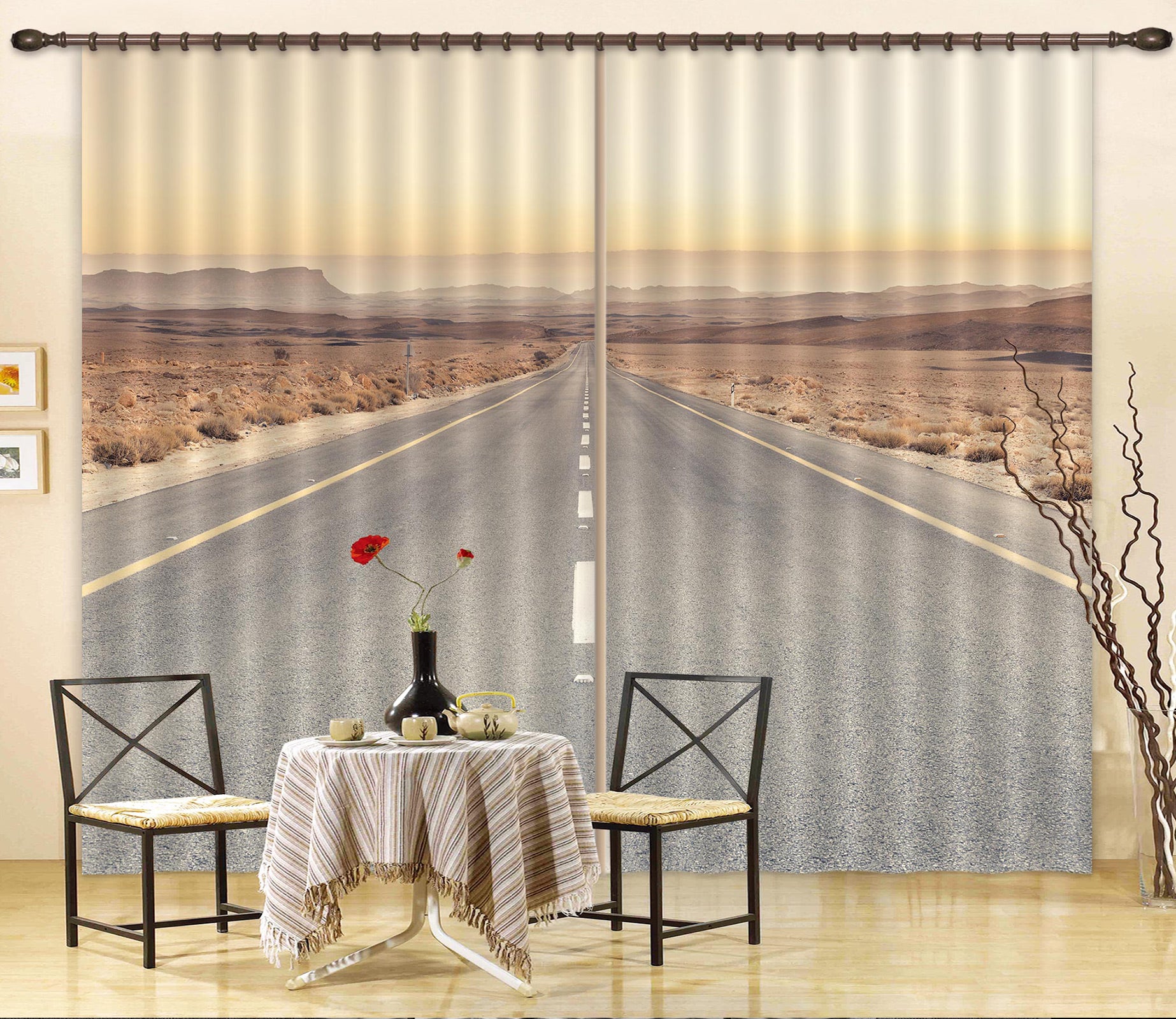 3D Prairie Highway 047 Assaf Frank Curtain Curtains Drapes
