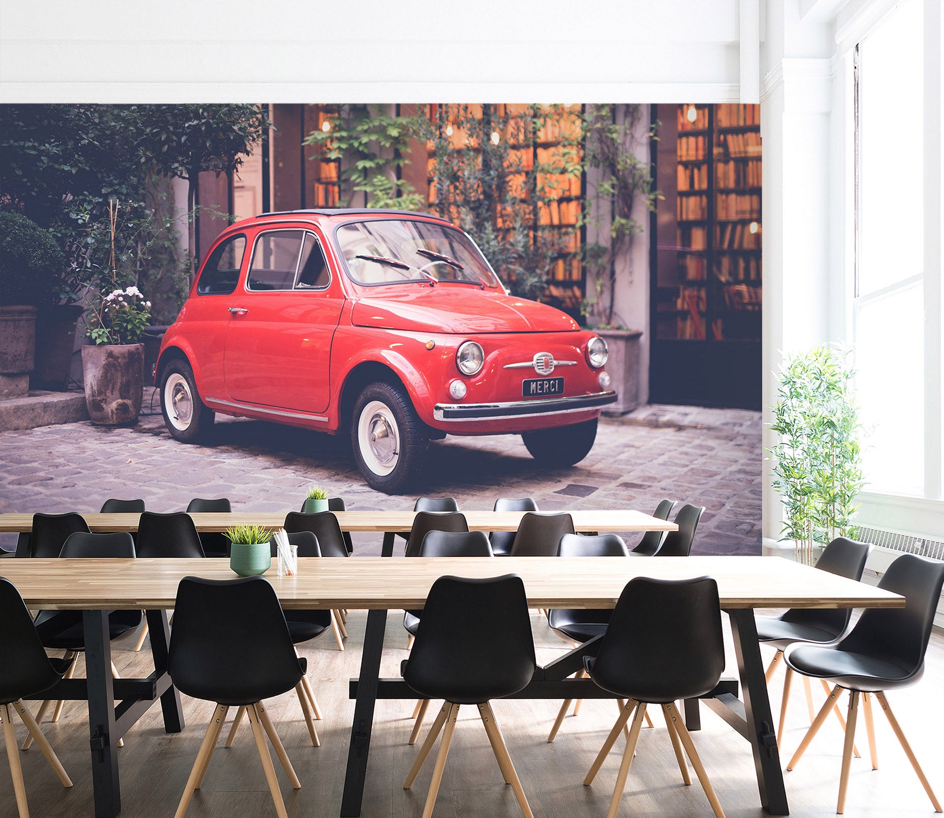 3D Bookstore Car 094 Vehicle Wall Murals