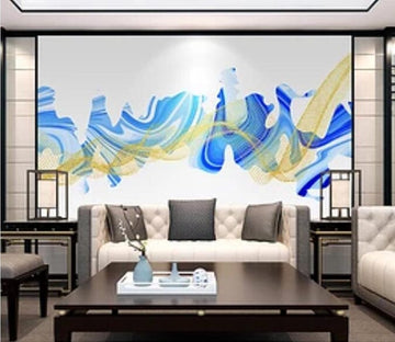 3D Golden Wave 1613 Wall Murals Wallpaper AJ Wallpaper 2 