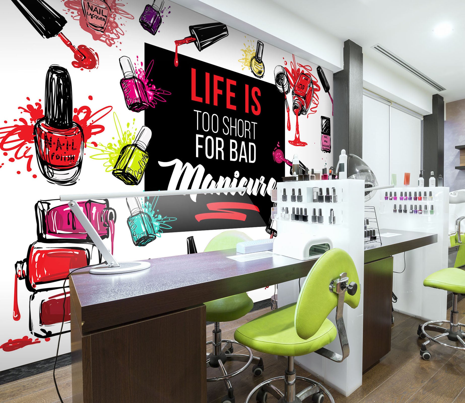 3D Cartoon Nail Polish 092 Wall Murals