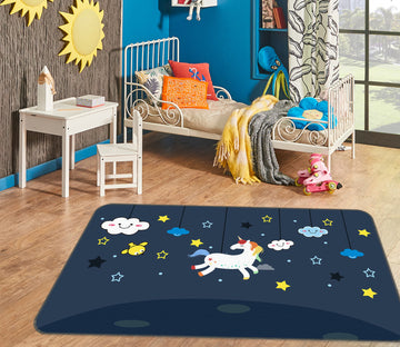 3D Star Unicorn 34055 Non Slip Rug Mat