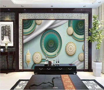 3D Green Plate 2742 Wall Murals Wallpaper AJ Wallpaper 2 