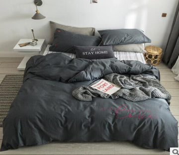 3D Dark Grey 30210 Bed Pillowcases Quilt
