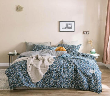 3D Blue And White Floral 6192 Bed Pillowcases Quilt