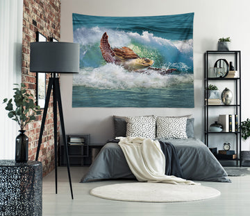3D Waves Sea Turtle 111134 Jerry LoFaro Tapestry Hanging Cloth Hang