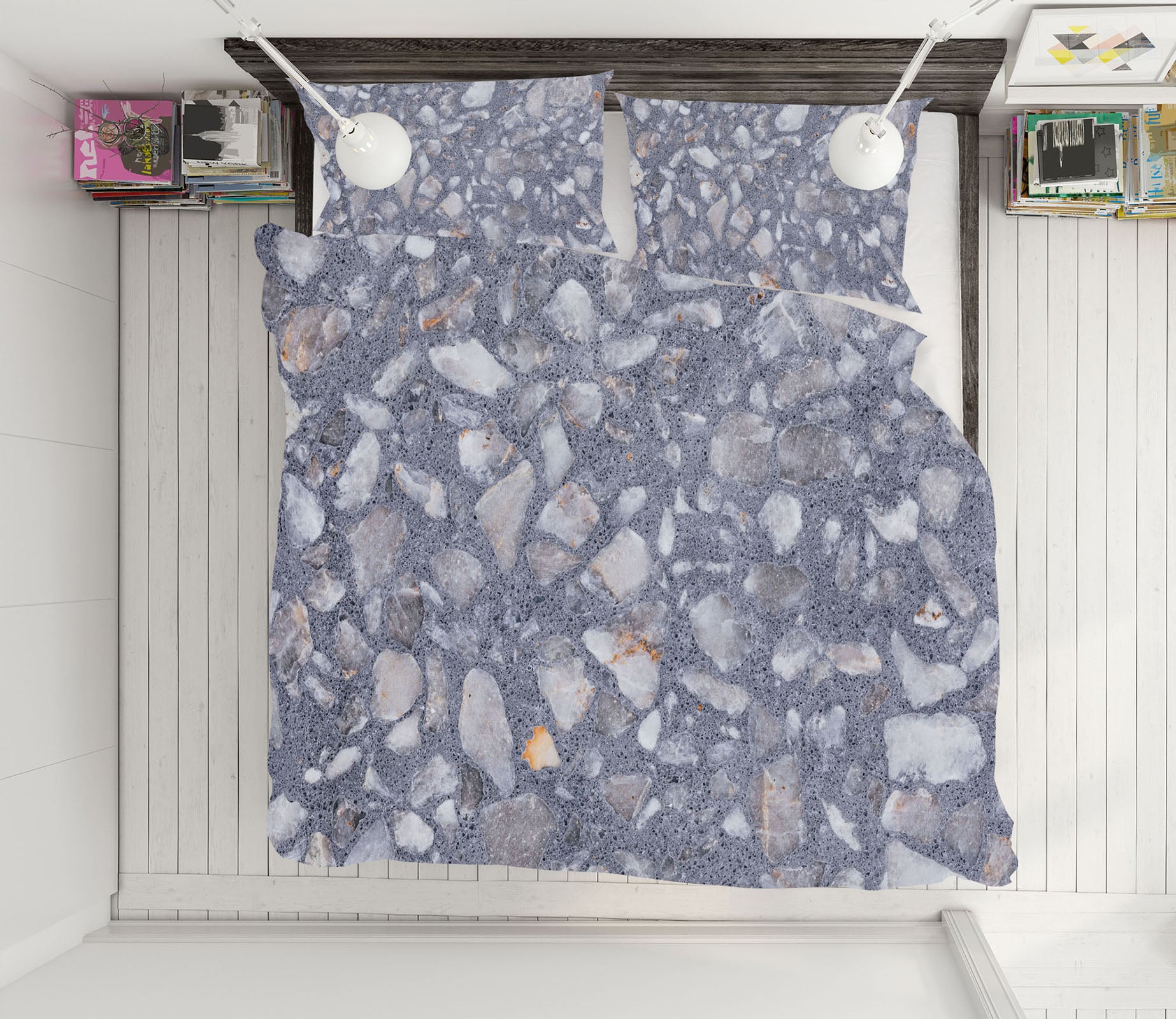 3D Small Stone Texture 16071 Bed Pillowcases Quilt