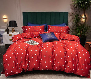 3D Red White Dot 7079 Bed Pillowcases Quilt