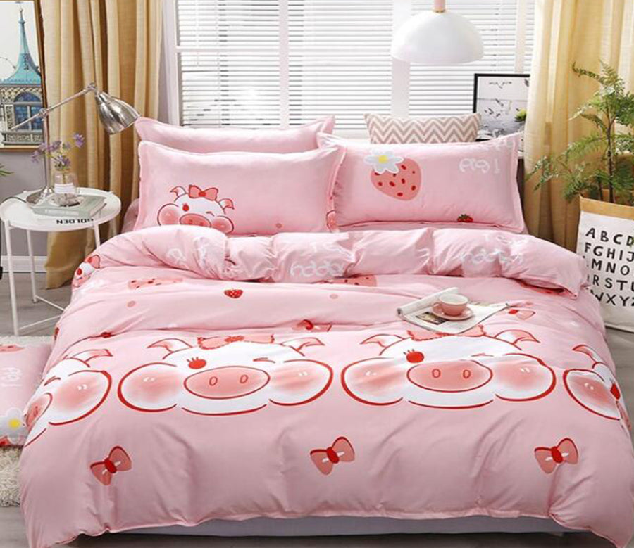 3D Pink Pig 7151 Bed Pillowcases Quilt