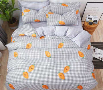 3D Small White Lattice Carrot 5122 Bed Pillowcases Quilt
