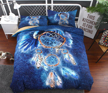 3D Navy Blue  Dreamcatcher 1092 Bed Pillowcases Quilt