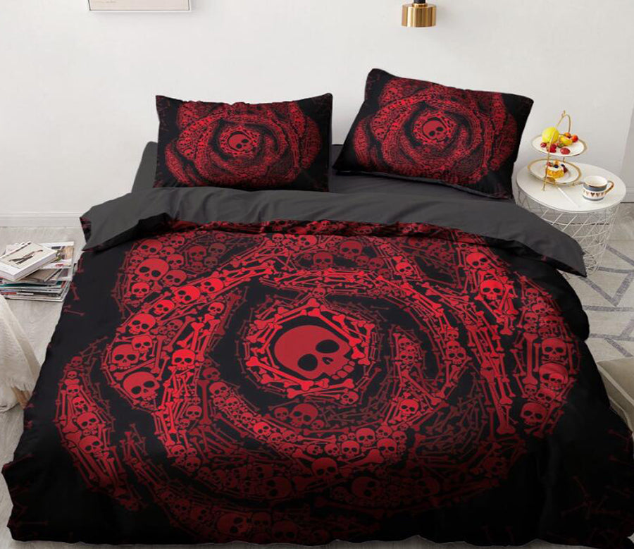 3D Red Rose 8195 Bed Pillowcases Quilt
