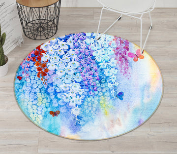 3D Flower Vine 71218 Round Non Slip Rug Mat