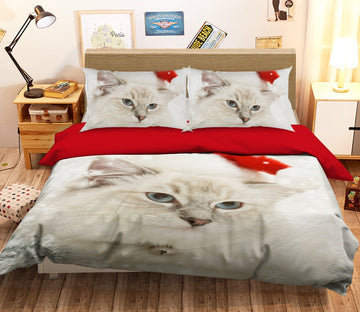 3D Cute Cat 1907 Bed Pillowcases Quilt Quiet Covers AJ Creativity Home 