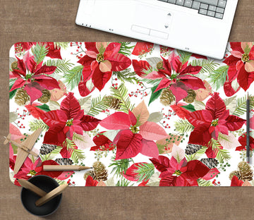 3D Red Leaf Flower 51202 Christmas Desk Mat Xmas