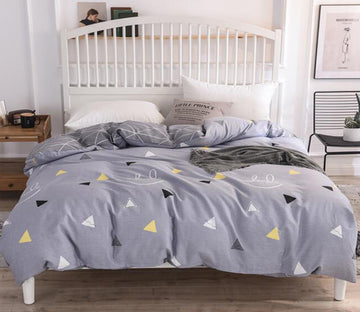 3D Dark Gray With Small Triangles 4138 Bed Pillowcases Quilt
