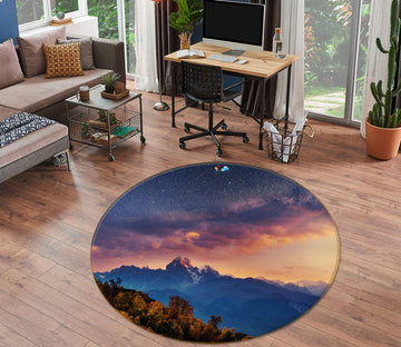 3D Mountains 75102 Round Non Slip Rug Mat