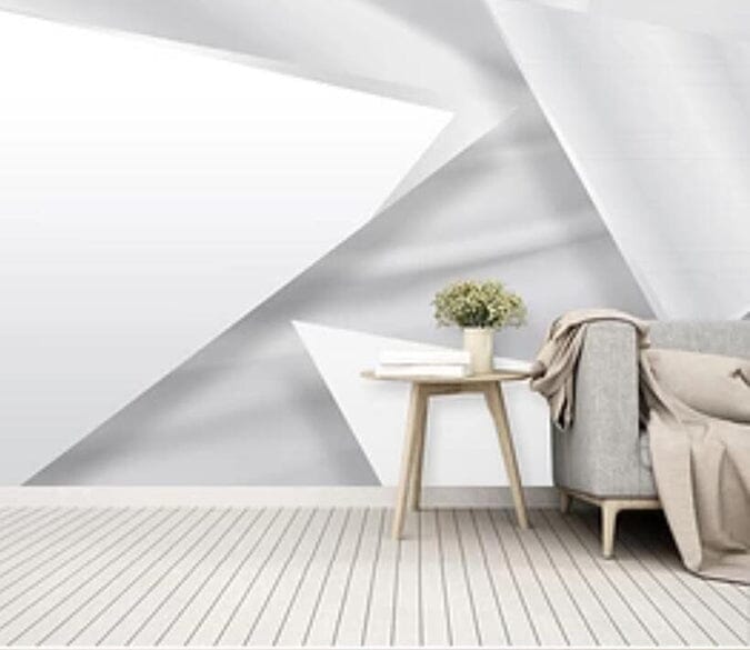 3D White Triangle 2106 Wall Murals Wallpaper AJ Wallpaper 2 