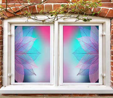 3D Pink Leaf Texture 396 Window Film Print Sticker Cling Stained Glass UV Block